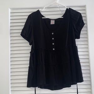 Walmart Black Button Top